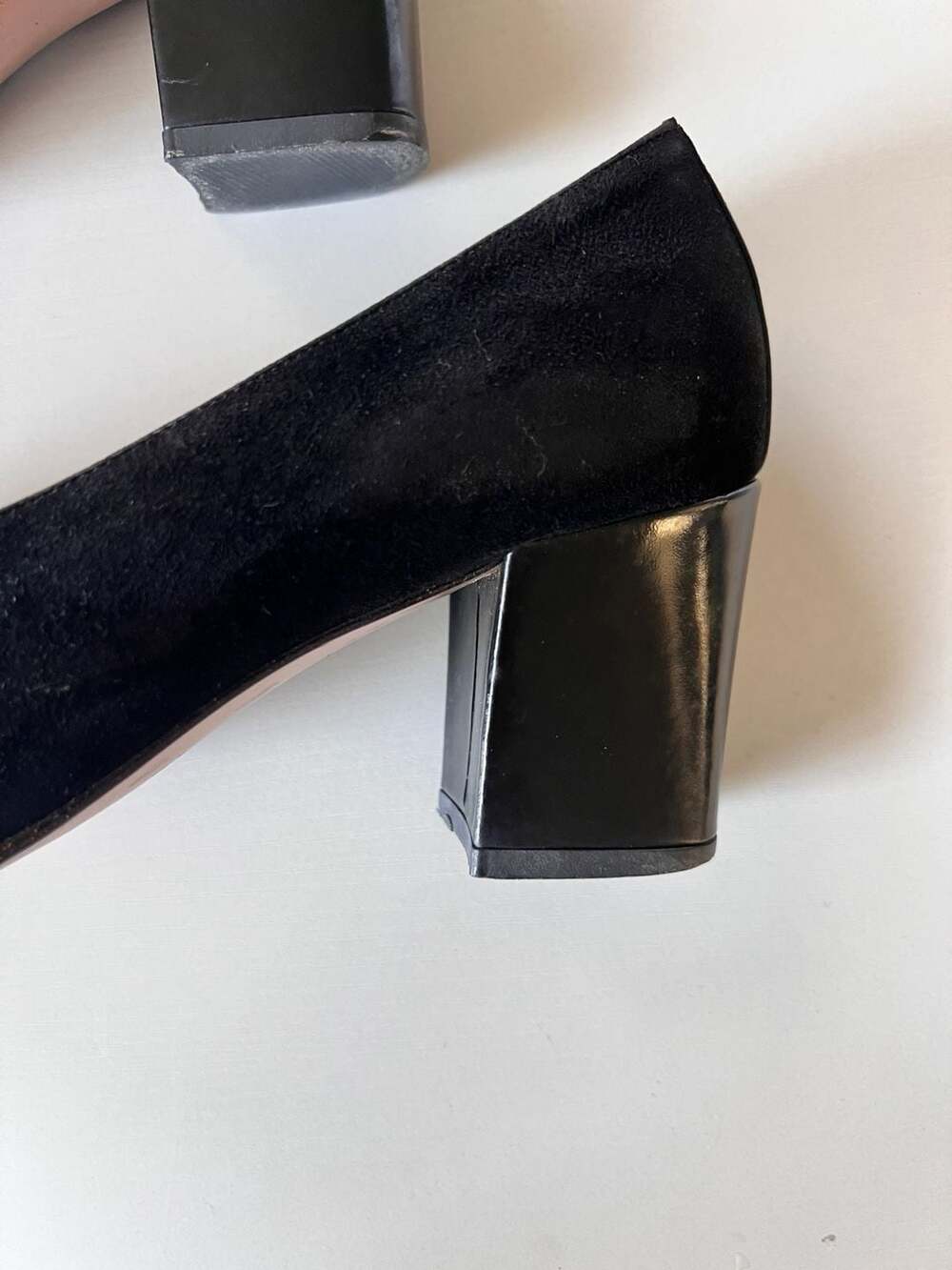 Gucci Vintage Horsebit Suede and Leather Square Toe Block Heel Pumps - Picture 9 of 12